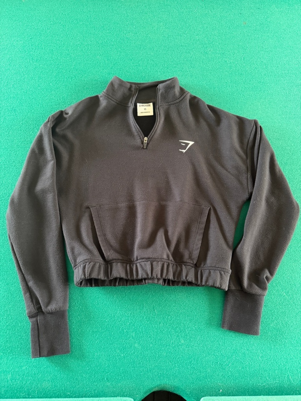 Gymshark Black Quarter-Zip Cropped Sweatshirt